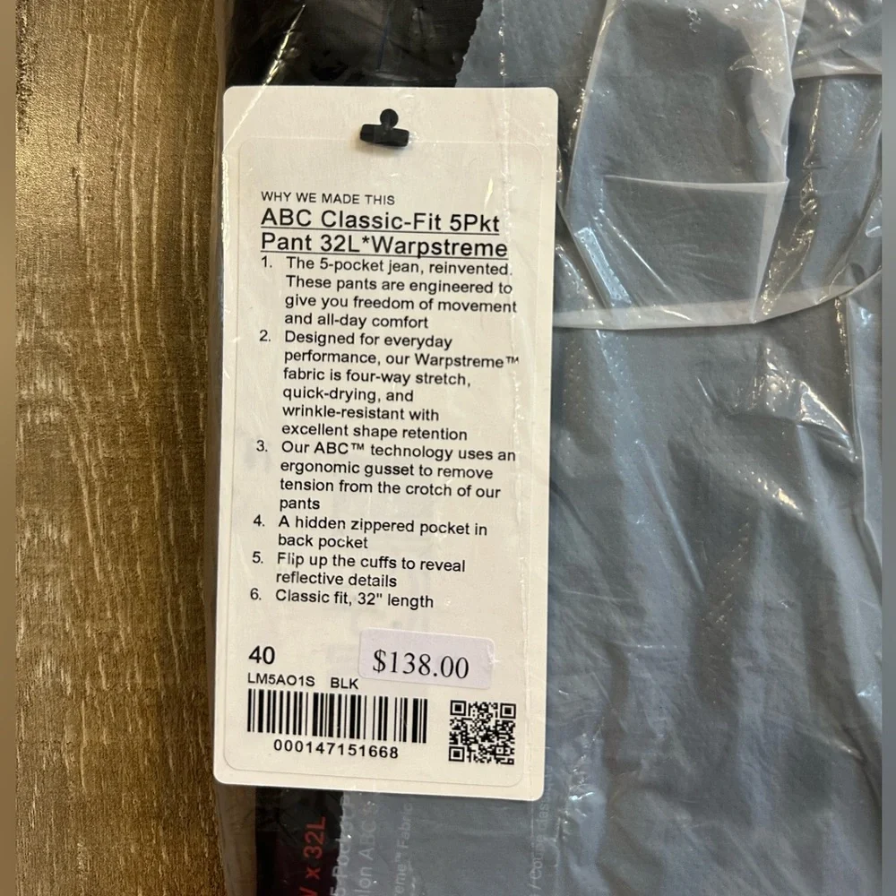 Lululemon ABC Classic Fit Pant (Black) Men’s - Picture 2 of 4